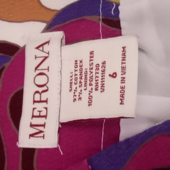 Merona Target Skirt Multicolor Floral Stretch Lined Straight Pencil Size 6 - Picture 9 of 12